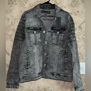 Men’s Decree Black Acid Jean Jacket, NWT.